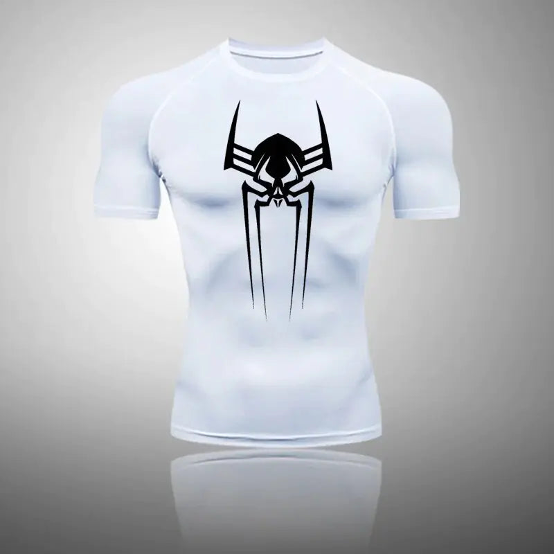 Spider-Man Short Sleeve Compression Shirt - White/Black