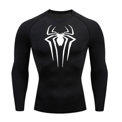 Spider-Man Long Sleeve Compression Shirt - Black/White