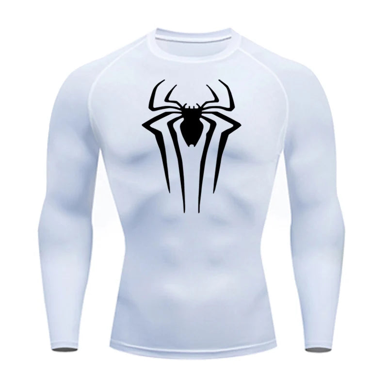 Spider-Man Long Sleeve Compression Shirt - White/Black
