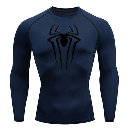 Spider-Man Long Sleeve Compression Shirt - NavyBlue/Black