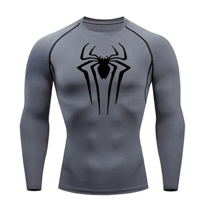 Spider-Man Long Sleeve Compression Shirt - Grey/Black