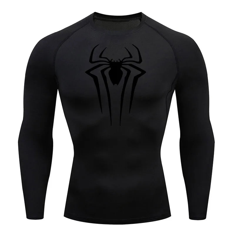 Spider-Man Long Sleeve Compression Shirt - Black/Black