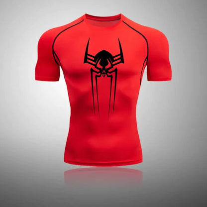 Spider-Man Short Sleeve Compression Shirt - Red/Black